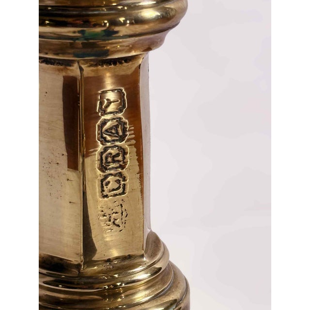 American Antique Brass Steeple Top Andirons - A Pair For Sale - Image 3 of 8