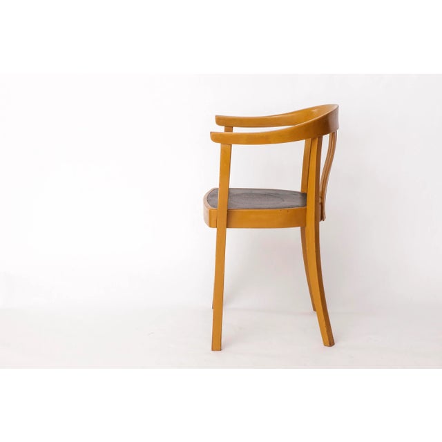 Wood Vintage German Armchair in Mustard Yellow and Green, 1950s For Sale - Image 7 of 10