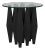 NOIR Soldier Side Table, Black Iron with Glass Top For Sale