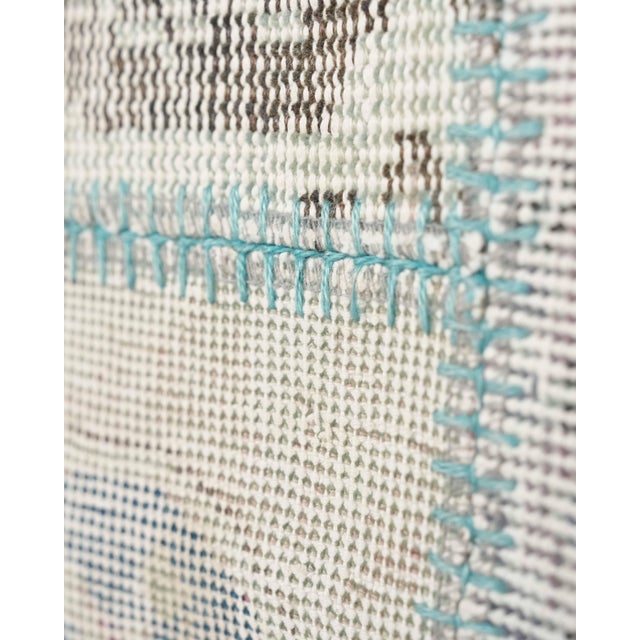 Vintage Beige Patchwork Turkish Runner Rug - Handwoven Boho Carpet For Sale - Image 10 of 11