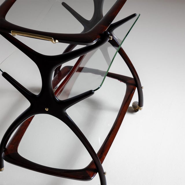 Mid-Century Modern Bar Cart and Magazine Stand by Cesare Lacca, Italy 1960s For Sale - Image 3 of 10