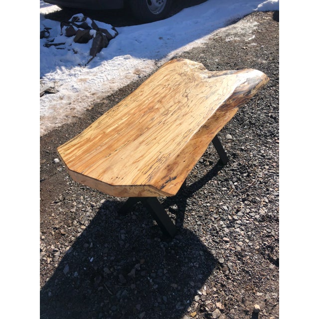 Handcrafted Live Edge Maple Organic Modern Coffee Table For Sale - Image 11 of 13