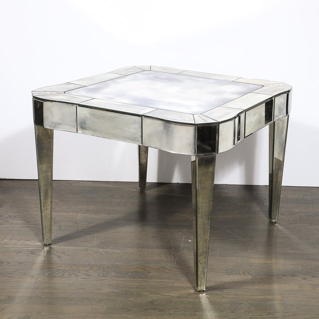 Mid-Century Modern Glamorous Smokey Mirrored Center Hall / Dining Table For Sale - Image 10 of 16