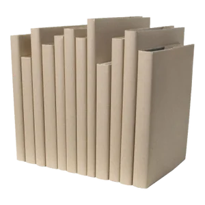 Decorative Books - Khaki Oversized Paper Wrapped Books - 1 Foot of Tan Books