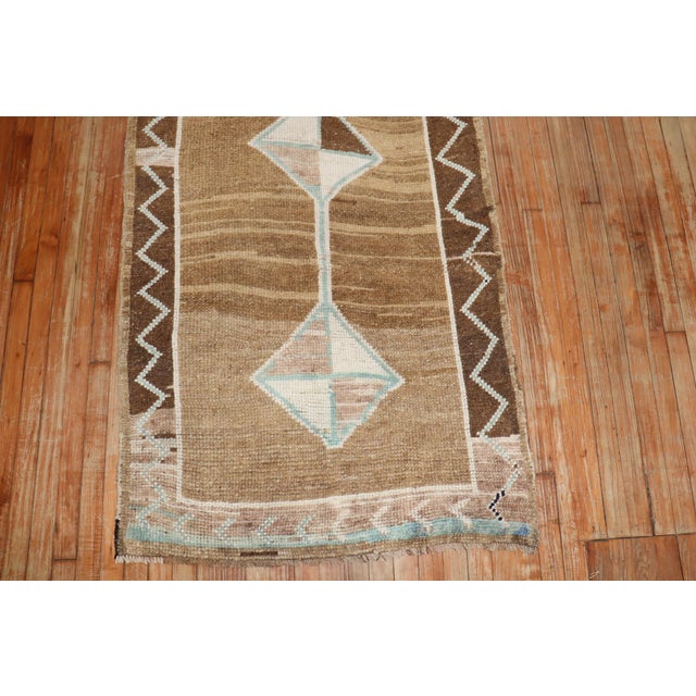Vintage Zabihi Collection Tribal Turkish Runner - 3'4" x 11'6" For Sale - Image 9 of 9