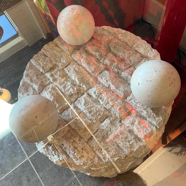 1980's Mactan Stone Side Table For Sale - Image 4 of 5