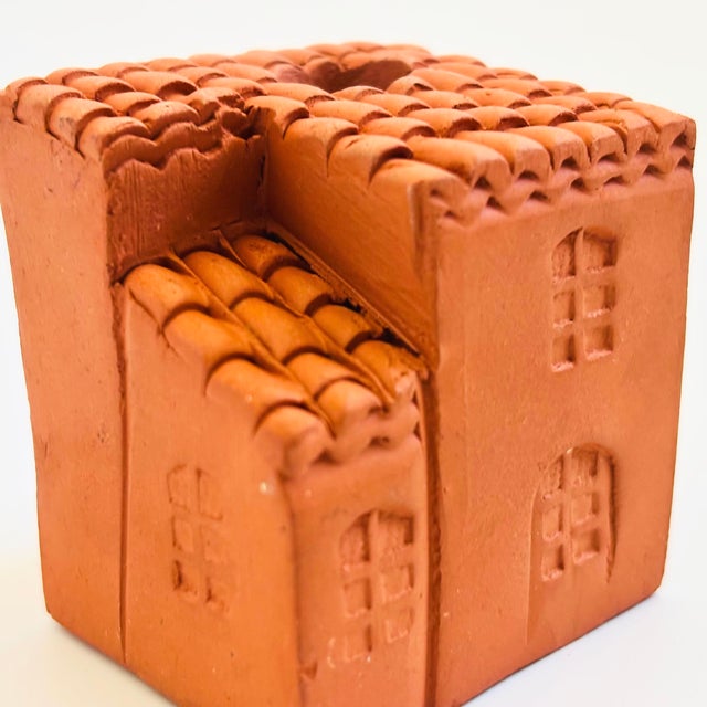 Late 20th Century Terra Cotta House Pottery Candle Holder - Tiny Taper For Sale - Image 5 of 10
