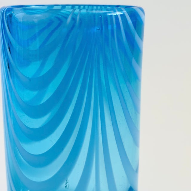 Blue Blue Art Glass Vase For Sale - Image 8 of 9
