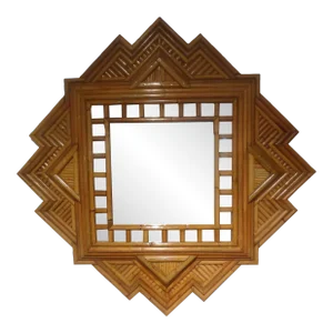1960s Italian Bamboo Mirror by Maurizio Mariani for Vivai Del Sud