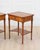 Made in France in the twentieth century, this pair of Louis XVI style tables is constructed in cherrywood, each with a...