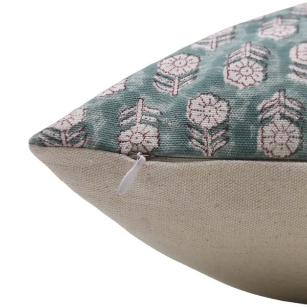 Fabdivine Throw Pillow Cover 12x20 Inch Handmade Block Print Cushion- Tulsi Buti For Sale - Image 4 of 5