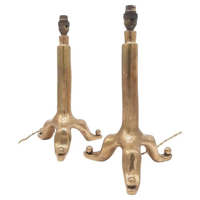 Metal Bronze Table Lamps by E. Garouste & M. Bonetti, 1980, Set of 2 For Sale - Image 7 of 7