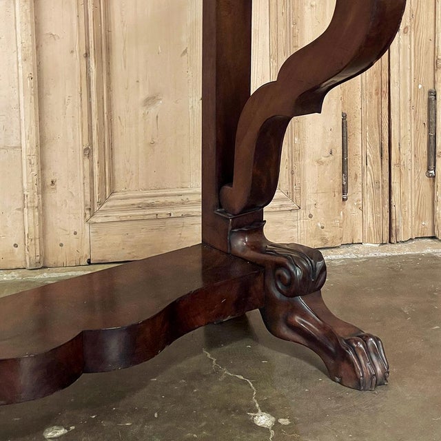 19th Century French Louis Philippe Period Mahogany Marble Top Console For Sale - Image 14 of 18