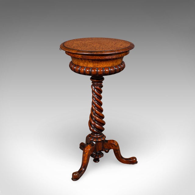 Antique Spirits Table, English, Burr Maple, Glasses Stand, Teapoy, William IV For Sale - Image 6 of 12