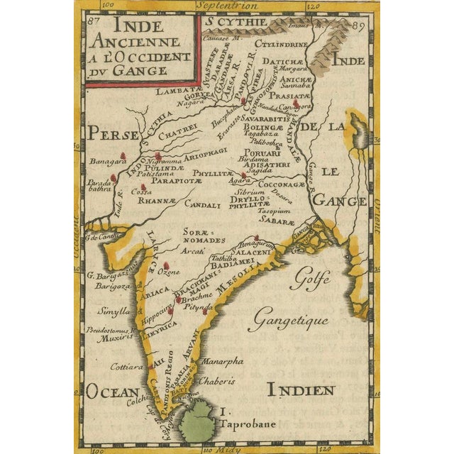 17th Century Map of Ancient India by Alain Manesson Mallet, 1683 For Sale - Image 5 of 10