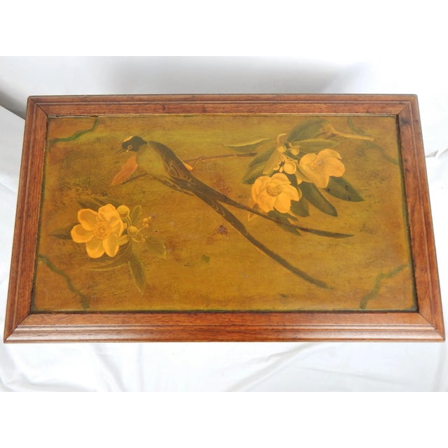 English Vintage Bird Motif Side Table For Sale - Image 3 of 13