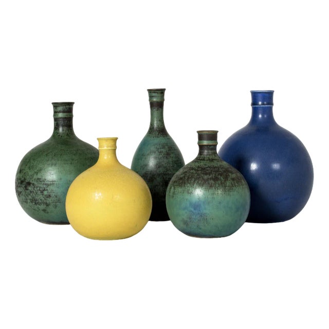 Vases by Stig Lindberg from Gustavsberg, 1960s, Set of 5 For Sale