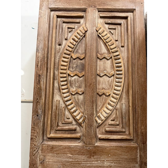 1920s Antique Hand-Carved Entry Double Doors for Interior or Exterior Use 80x30 For Sale - Image 5 of 7