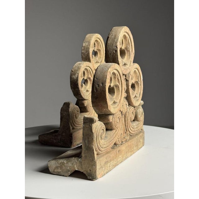 Ceramic Neo-Gothic Terracotta Ornaments, Set of 2 For Sale - Image 7 of 18