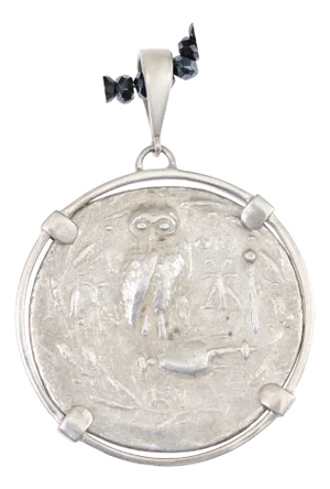 Antique Athena & Owl Tetradrachm Pendant