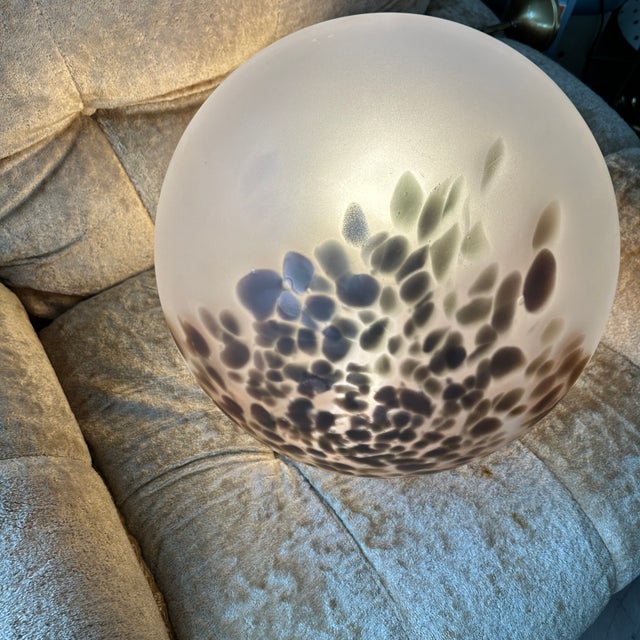 Mid-Century Italian Murano Glass Globe Pendant with Brass, 1970s For Sale - Image 17 of 18