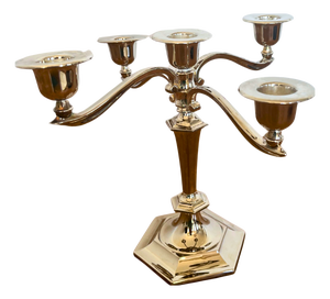 French Art Deco Silver-Plated Five-Light Candelabra, 1920
