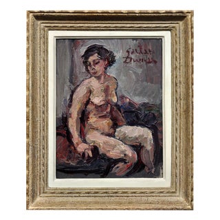 Gaetan Dumas, A Trace of Pleasure or Regret, 1930s, Oil Painting, Framed For Sale