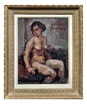 Gaetan Dumas, A Trace of Pleasure or Regret, 1930s, Oil Painting, Framed
