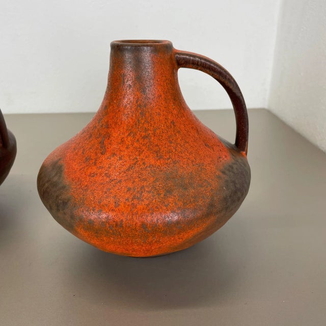 Vintage Fat Lava Pottery Vases by Heinz Siery for Carstens Tönnieshof, 1970s, Set of 2 For Sale - Image 10 of 18