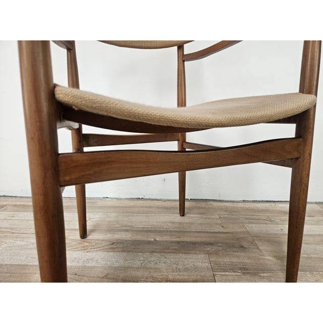 Swedish Armhair in Wood and Brown Fabric, 1970 For Sale - Image 11 of 14