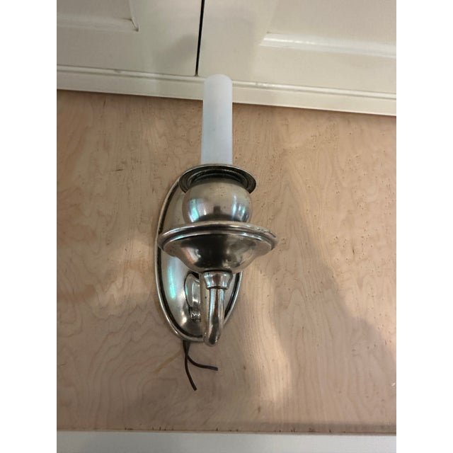 Metal Vintage Bradley & Hubbard Silver Plated Wall Sconce For Sale - Image 7 of 9