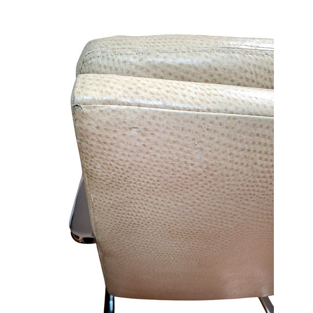 A Set of Six Mid-Century Modern Leather and Flat-Bar Chrome Lounge Chairs For Sale - Image 14 of 15