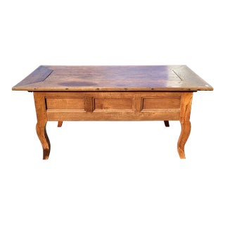 French Chestnut Farmhouse Coffee Table W/Storage For Sale