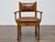 Early 20th Century Early 20th Century English Burl Wood Armchair with Leather Upholstery and Turned Disc Feet For Sale - Image 5 of 12