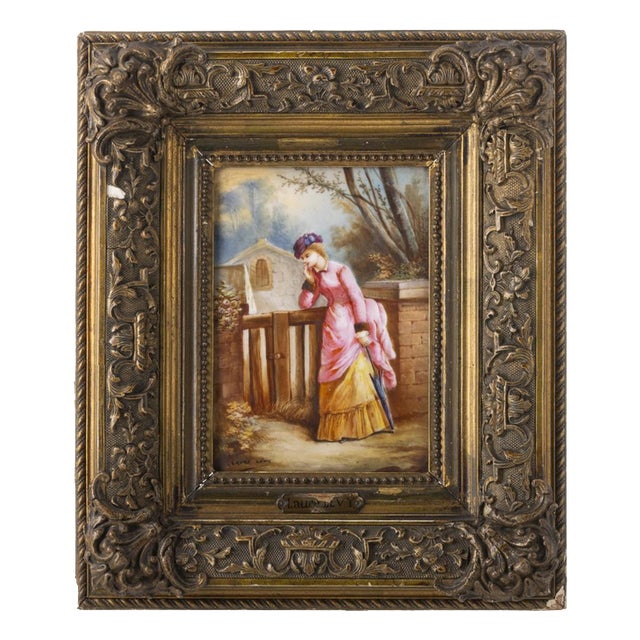 Porcelain Plaque by Laure Levy For Sale