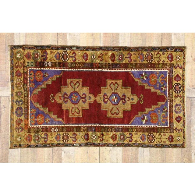 Mid 20th Century Vintage Mid-Century Turkish Oushak Rug - 3′5″ × 5′11″ For Sale - Image 5 of 8