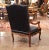 19th Century French Louis XV Carved Walnut Armchair With Black Leather For Sale In Dallas - Image 6 of 8