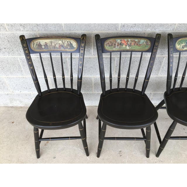 Nichols & Stone Ebonized Bicentennial Windsor Chairs Set of 4 Chairish