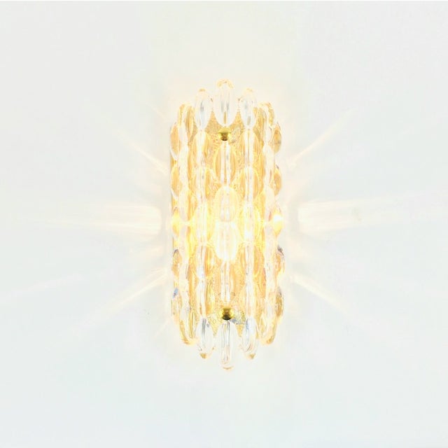 Mid-Century Modern Mid Century Scandinavian Glass & Brass Wall Light by Carl Fagerlund for Orrefors, Sweden, 1960s For Sale - Image 3 of 9