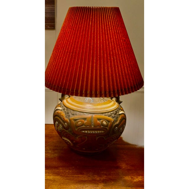 Mid-Century Modern Tiki Mayan Gods Lamp For Sale - Image 3 of 12