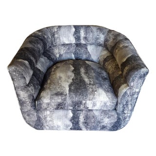Channeled Chiaroscuro Swivel Lounge Chair For Sale
