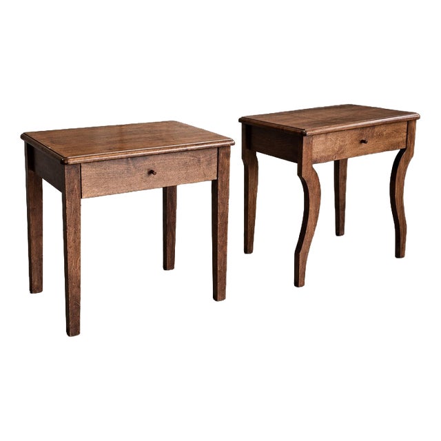 Vintage Wooden Nightstand, 1980s, Set of 2 For Sale