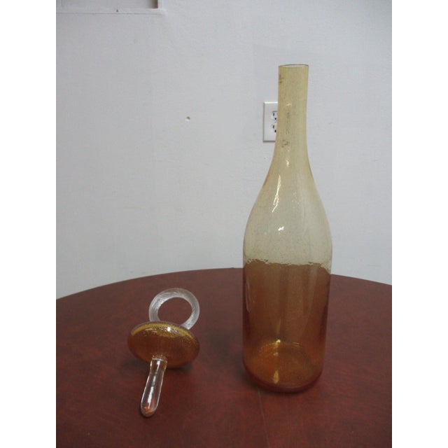 1980s Global Views Italy Post Modern Glass Blown Vase Bottle Italian For Sale - Image 5 of 8