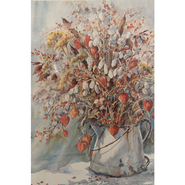 Traditional Sandra Giangiulio 'Shades of Fall' Watercolor Lithograph Print For Sale - Image 3 of 13