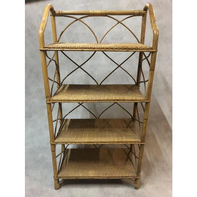 Goldenrod Wicker Shelf, 1960s For Sale - Image 8 of 9