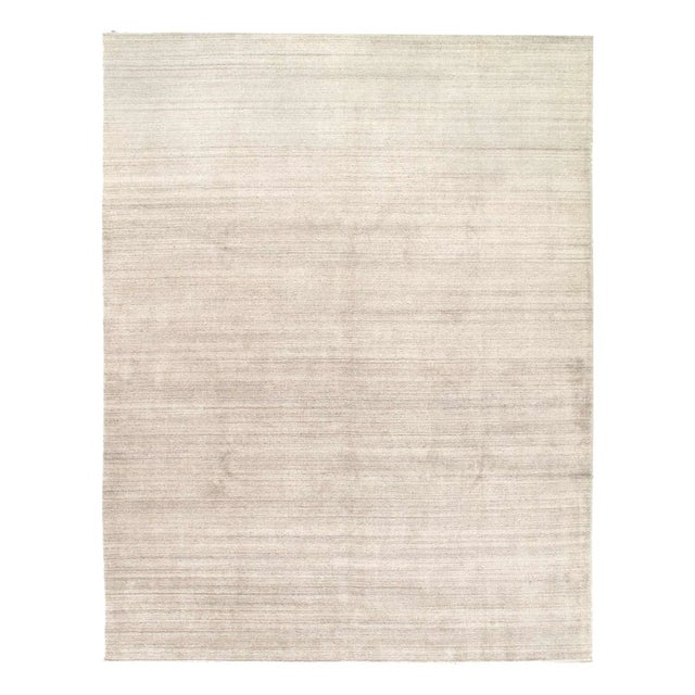 2020s Beige Color Hand Knotted Modern Rug For Sale - Image 4 of 4