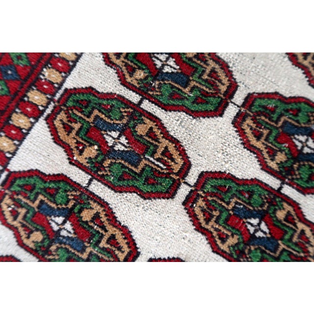 Traditional 1960s, Handmade Vintage Uzbek Bukhara Rug 2.5' X 4.2' For Sale - Image 3 of 13