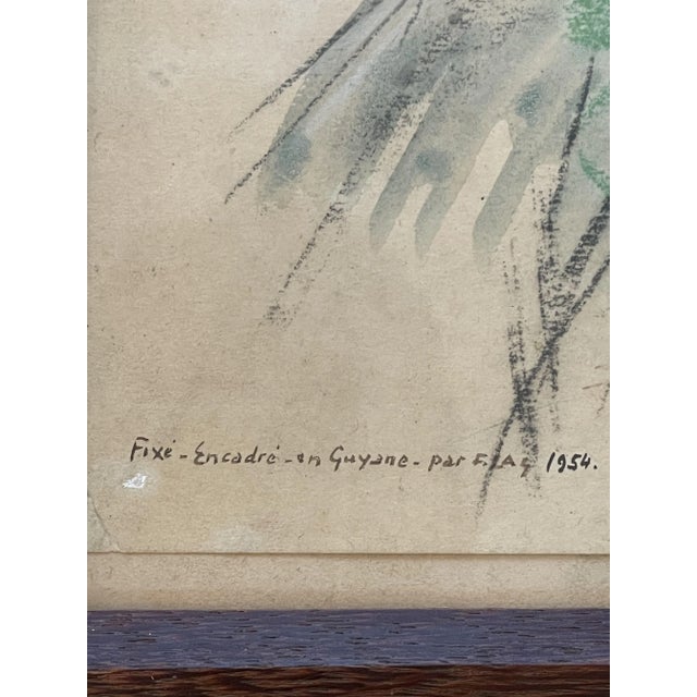 Paper NNguyen Phan Long, Drawings on Paper, 1946, Watercolor & Graphite & Paper, Set of 2 For Sale - Image 7 of 11