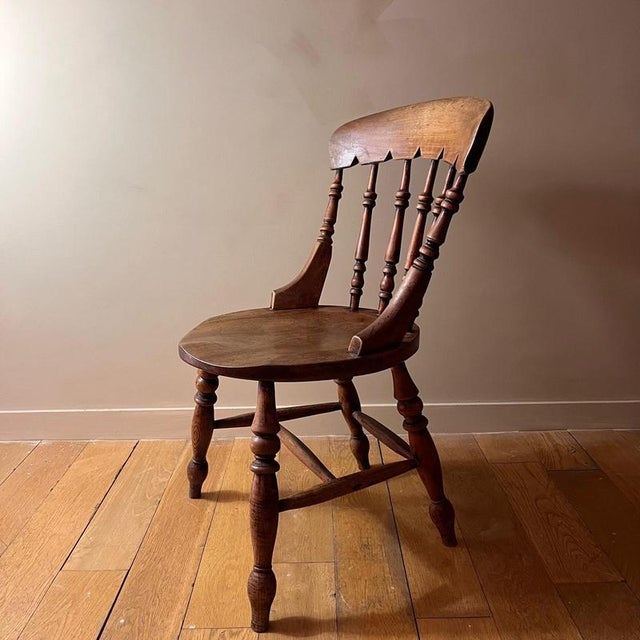 Wood Carved and Turned Oak Chair For Sale - Image 7 of 7