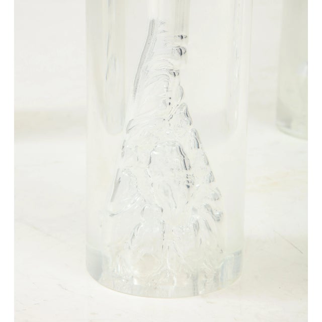 Transparent 1980's Lucite Coffee Table with Internal Bubbles For Sale - Image 8 of 9